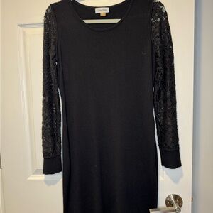 Calvin Klein Black Lace Sleeve Dress